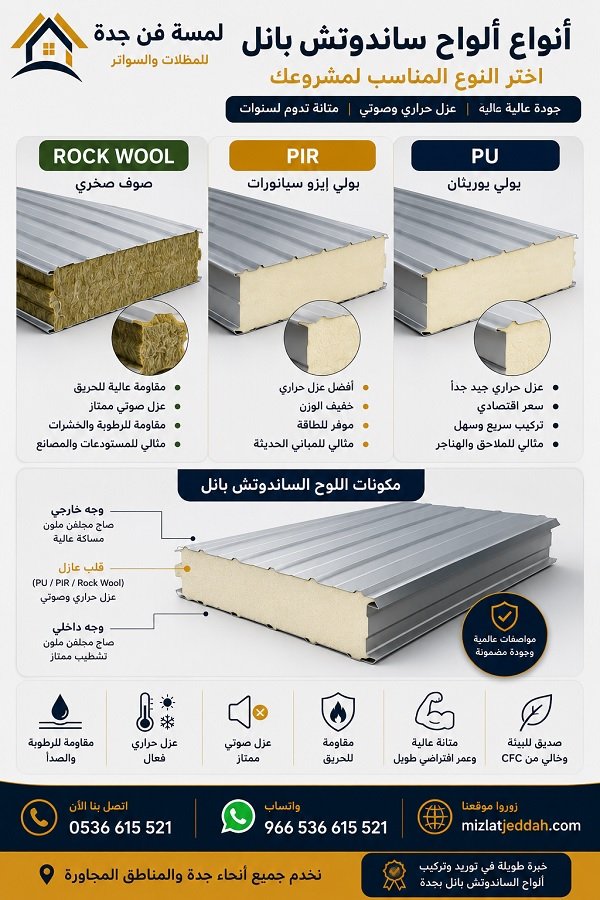 أنواع ألواح ساندوتش بانل 