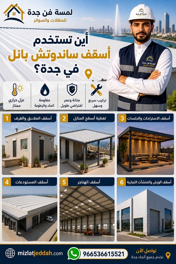 استخدامات متعددة لأسقف الساندوتش بانل 