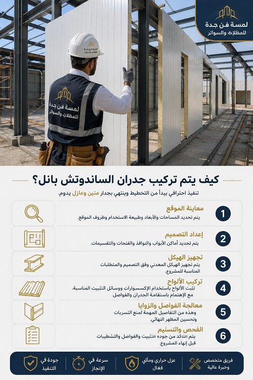 كيفية تركيب جدران الساندوتش بانل