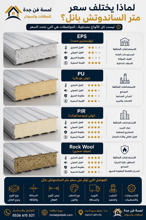 لماذا يختلف سعر متر الساندوتش بانل