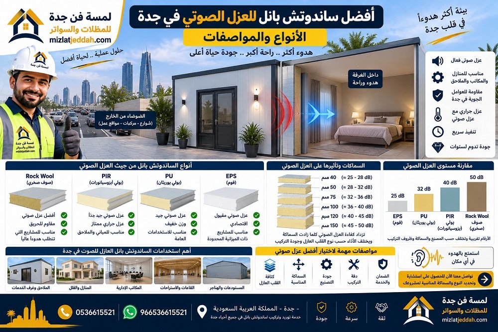 أفضل ساندوتش بانل للعزل الصوتي في جدة الأنواع والمواصفات