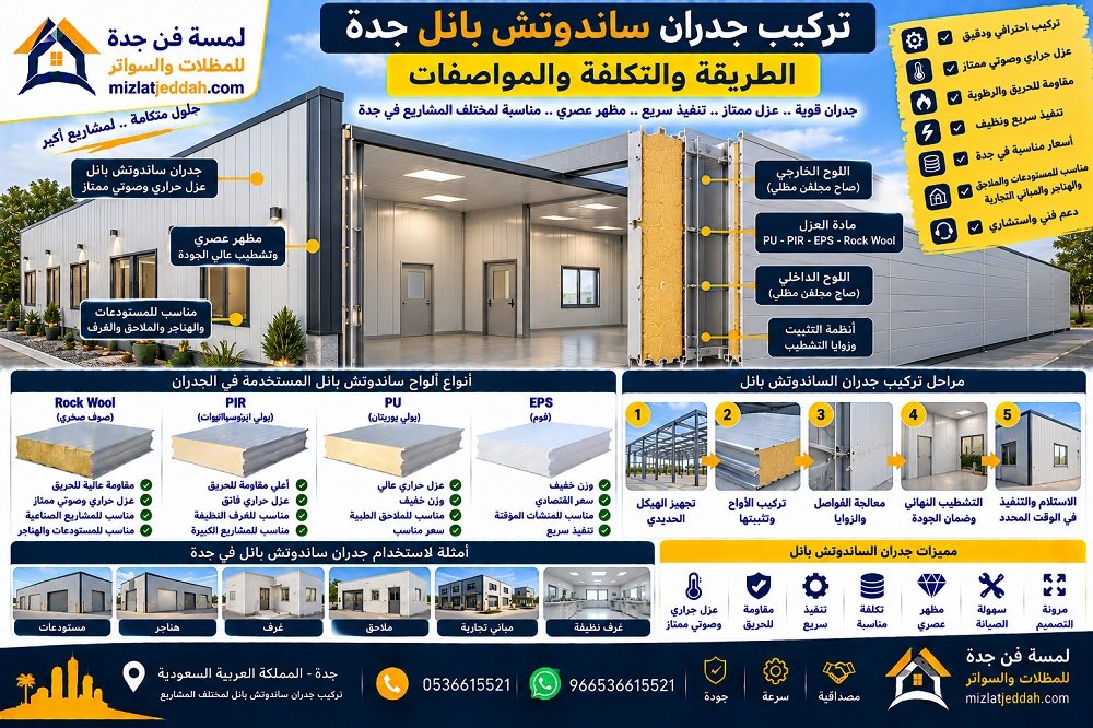 تركيب جدران ساندوتش بانل جدة .. الطريقة والتكلفة والمواصفات