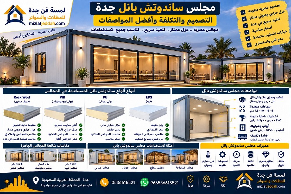 مجلس ساندوتش بانل جدة .. التصميم والتكلفة وأفضل المواصفات