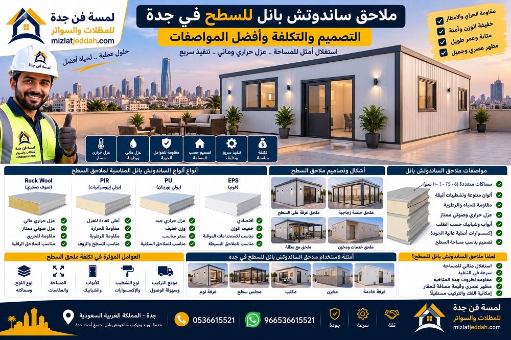 ملاحق ساندوتش بانل للسطح في جدة
